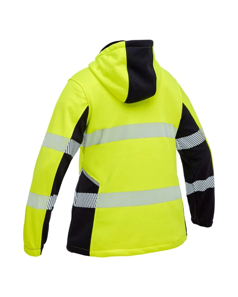 Womens Flex and Move Hi Vis Taped Liquid Repellent Fleece Hoodie - Yellow/Navy - Image 11
