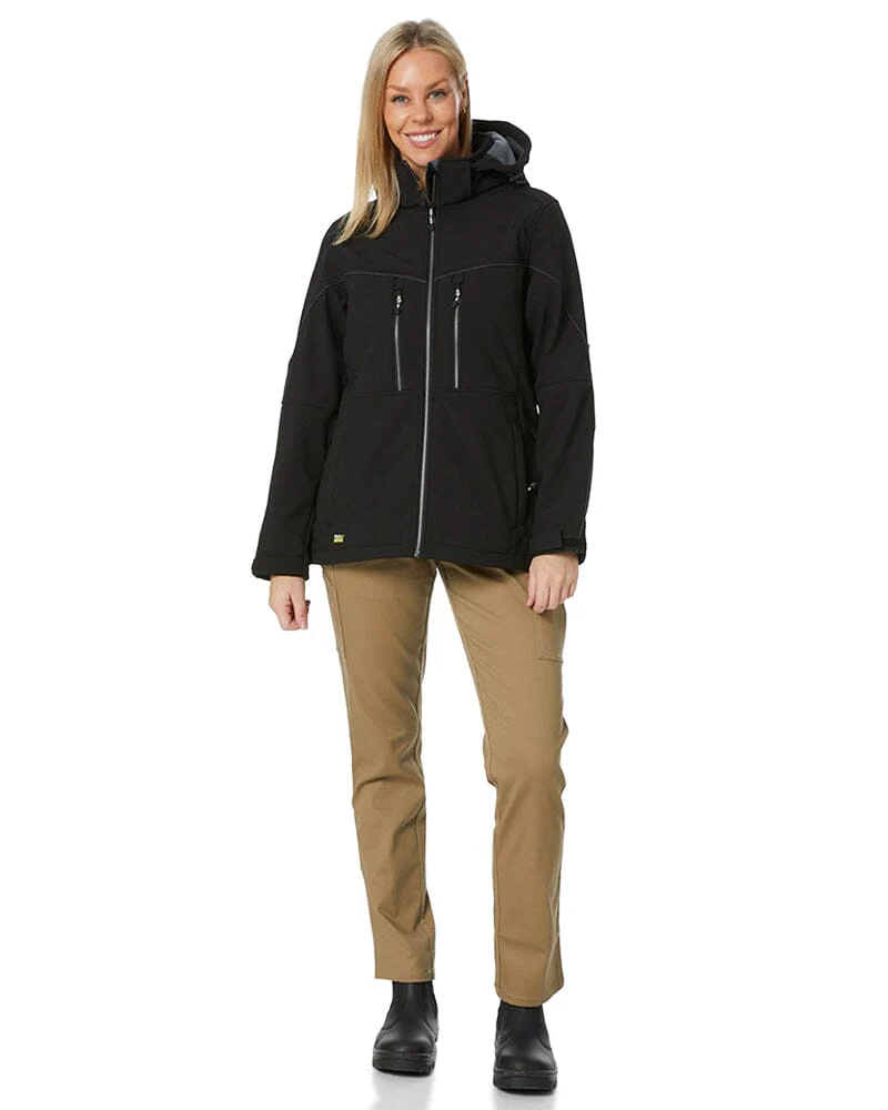 Womens Flex and Move Hooded Soft Shell Jacket - Black - Image 2
