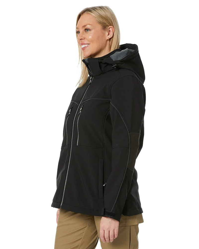 Womens Flex and Move Hooded Soft Shell Jacket - Black - Image 3