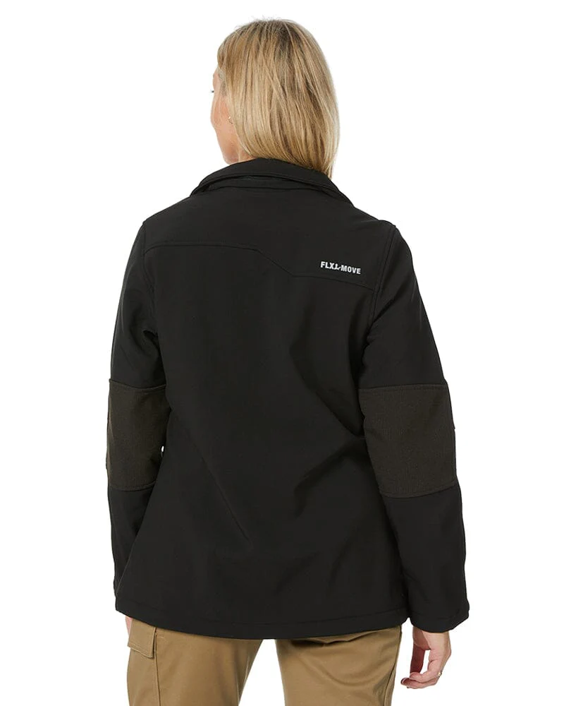 Womens Flex and Move Hooded Soft Shell Jacket - Black - Image 6