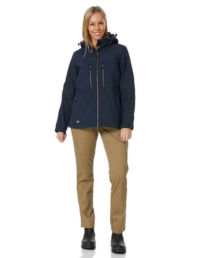 Womens Flex and Move Hooded Soft Shell Jacket - Navy - Image 2