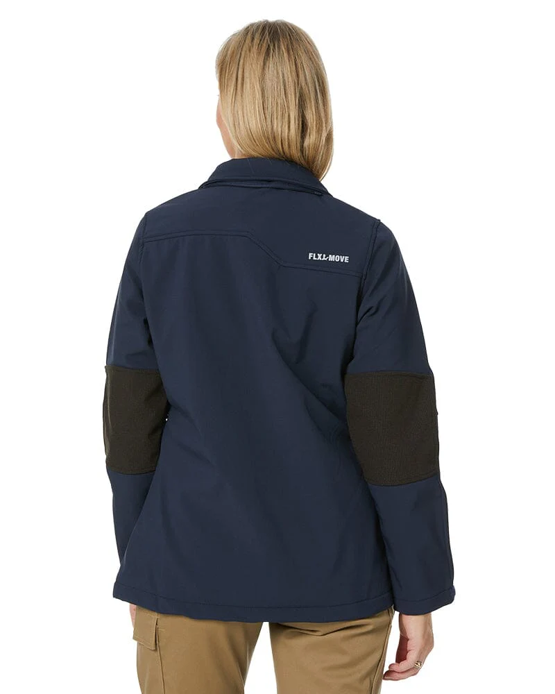 Womens Flex and Move Hooded Soft Shell Jacket - Navy - Image 6