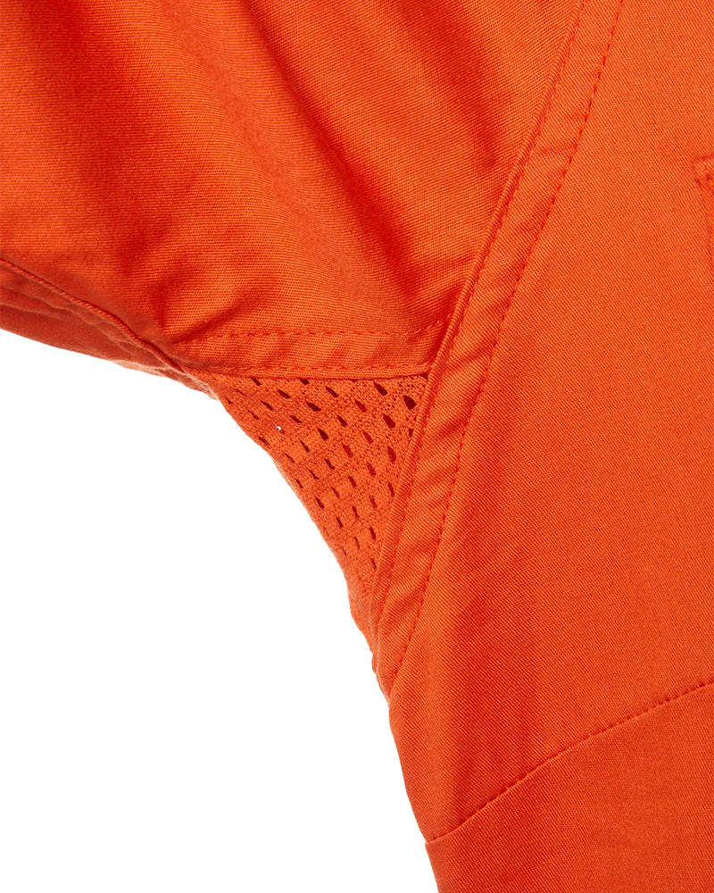Womens Hi Vis Cool Lightweight LS Drill Shirt - Orange/Navy - Image 11