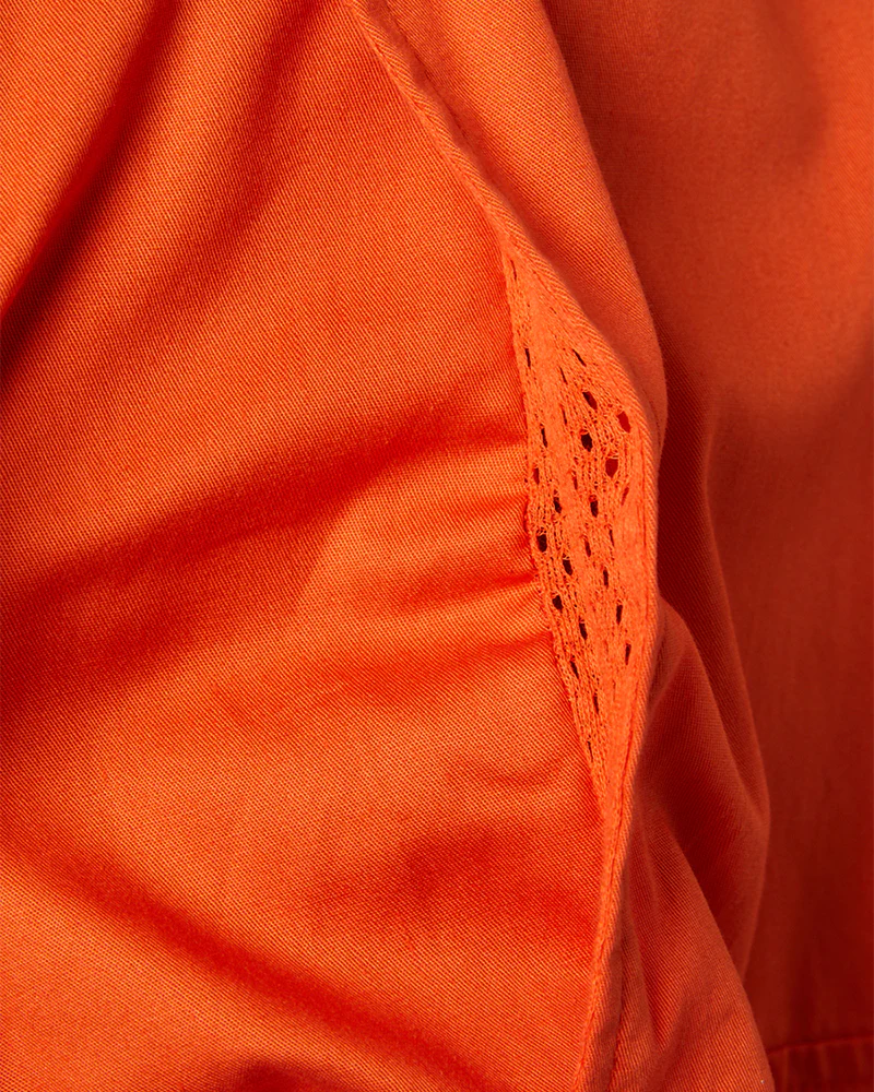 Womens Hi Vis Cool Lightweight LS Drill Shirt - Orange/Navy - Image 12