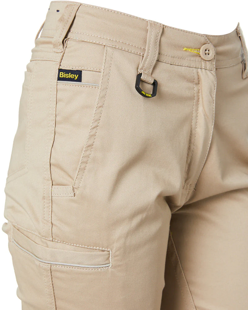 Womens Mid Rise Stretch Cotton Pants - Stone - Image 6