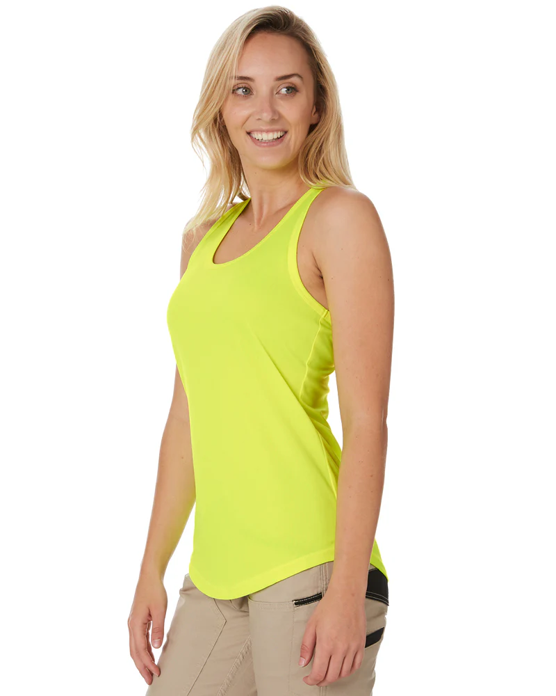 Womens Racer Back Singlet - Yellow - Image 3