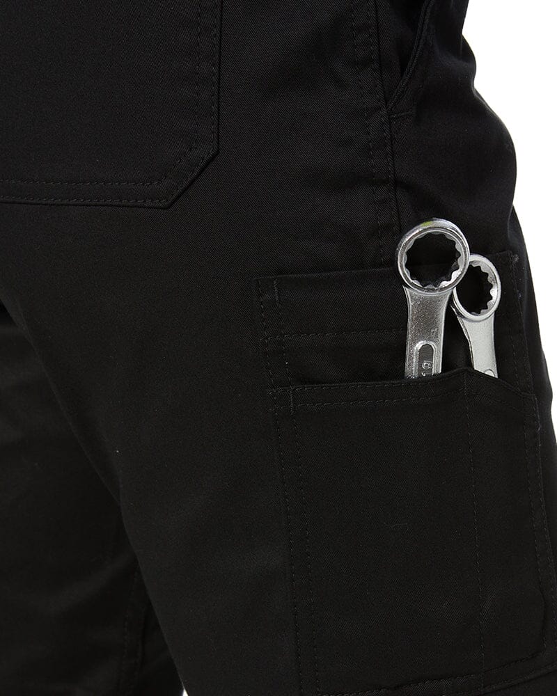 Womens Stretch Cotton Cargo Pants - Black - Image 7