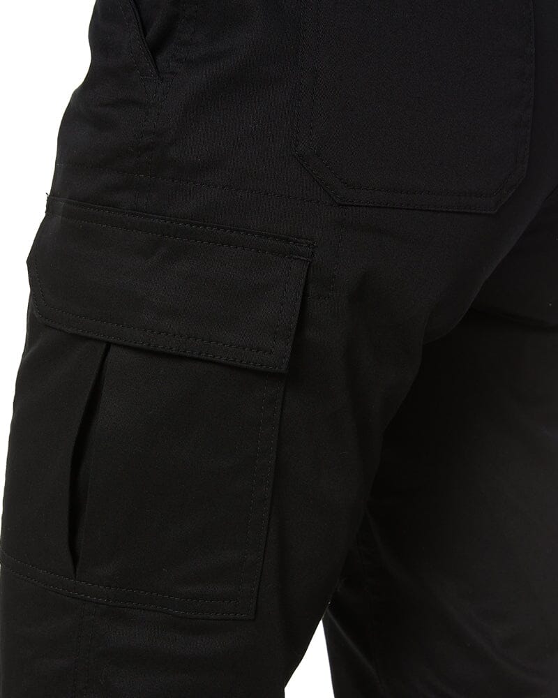 Womens Stretch Cotton Cargo Pants - Black - Image 8