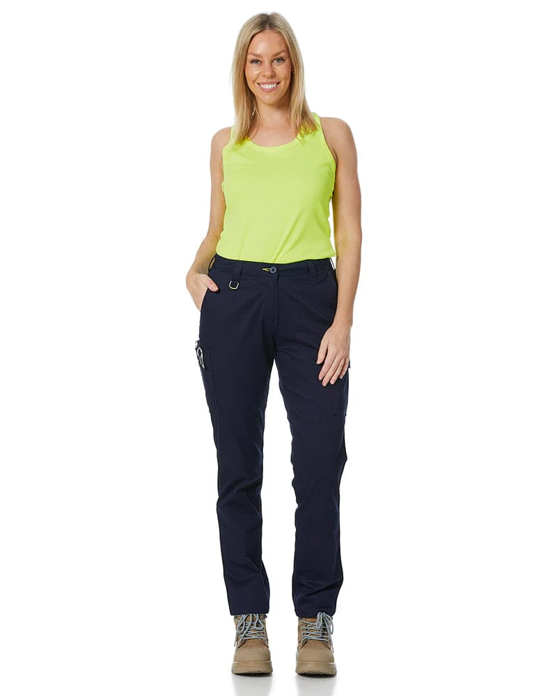 Womens Stretch Cotton Cargo Pants - Navy - Image 2