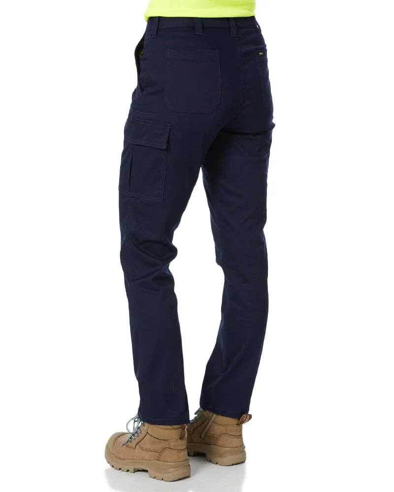 Womens Stretch Cotton Cargo Pants - Navy - Image 4