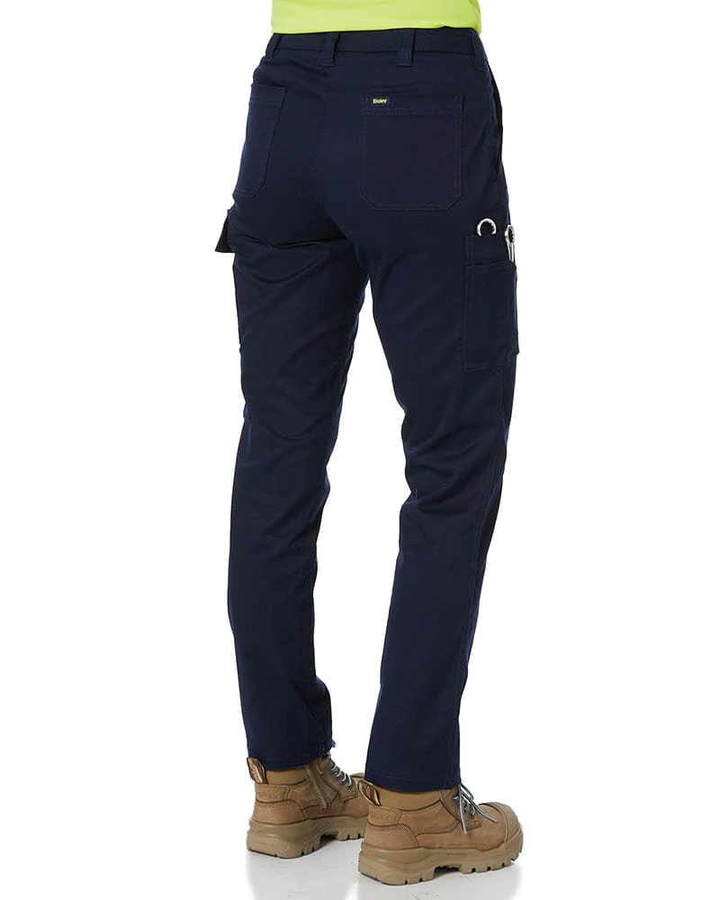Womens Stretch Cotton Cargo Pants - Navy - Image 5