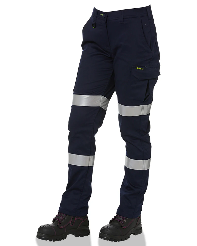 Womens Taped Biomotion Recycled Cargo Work Pants - Navy - Image 3