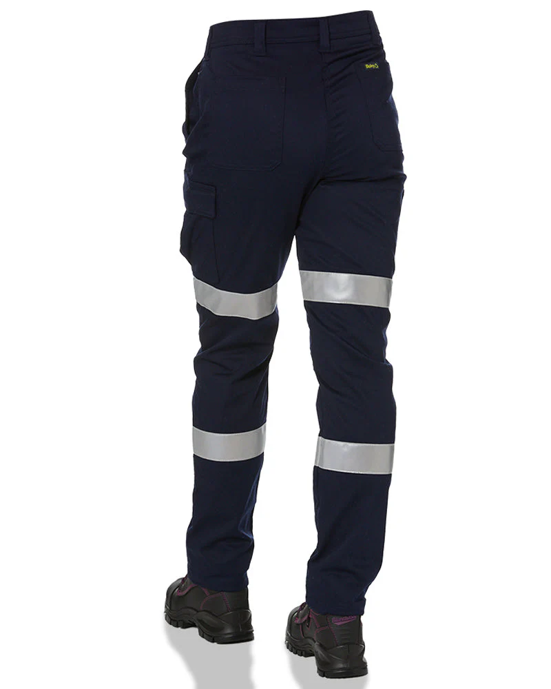 Womens Taped Biomotion Recycled Cargo Work Pants - Navy - Image 4
