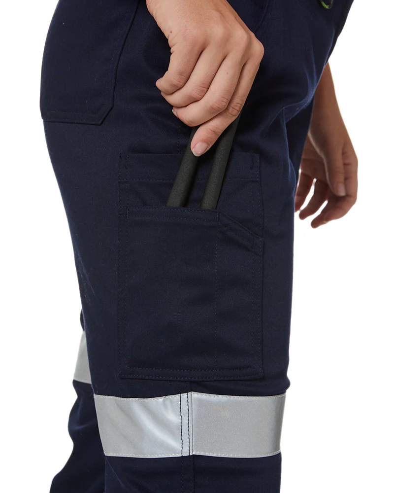Womens Taped Biomotion Recycled Cargo Work Pants - Navy - Image 7