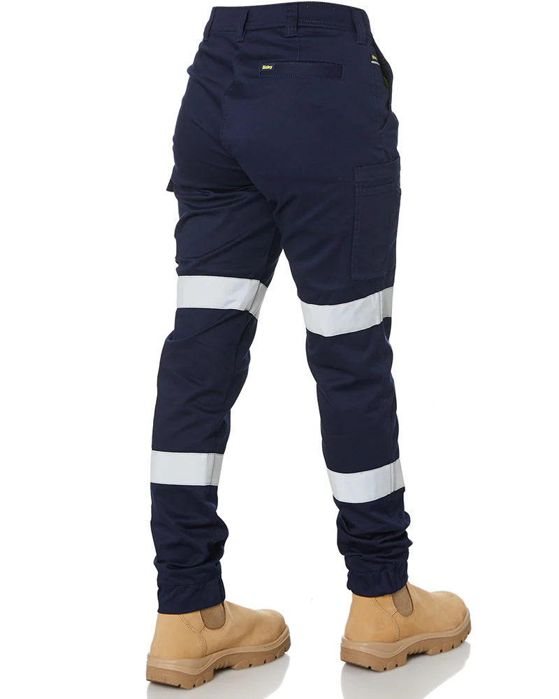 Women's Taped Cotton Cargo Cuffed Pants - Navy - Image 5
