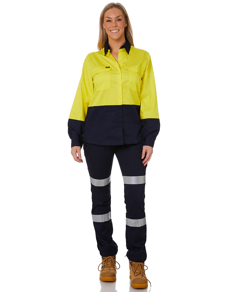 Women's Taped Cotton Cargo Pants - Navy - Image 2