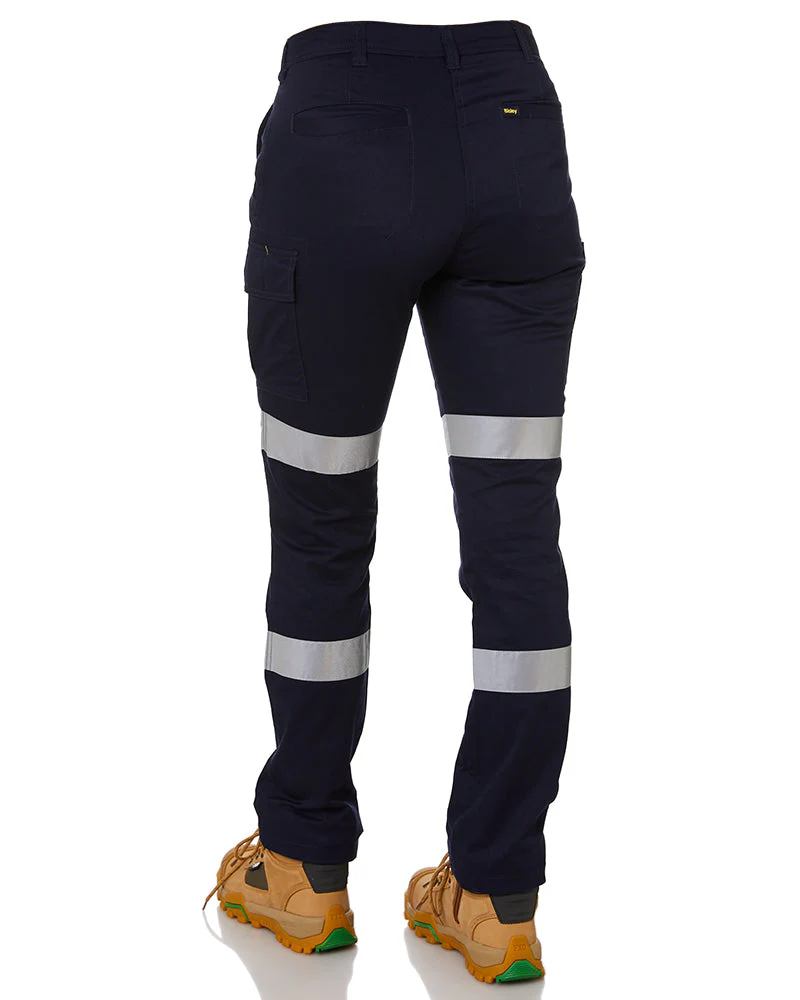 Women's Taped Cotton Cargo Pants - Navy - Image 4