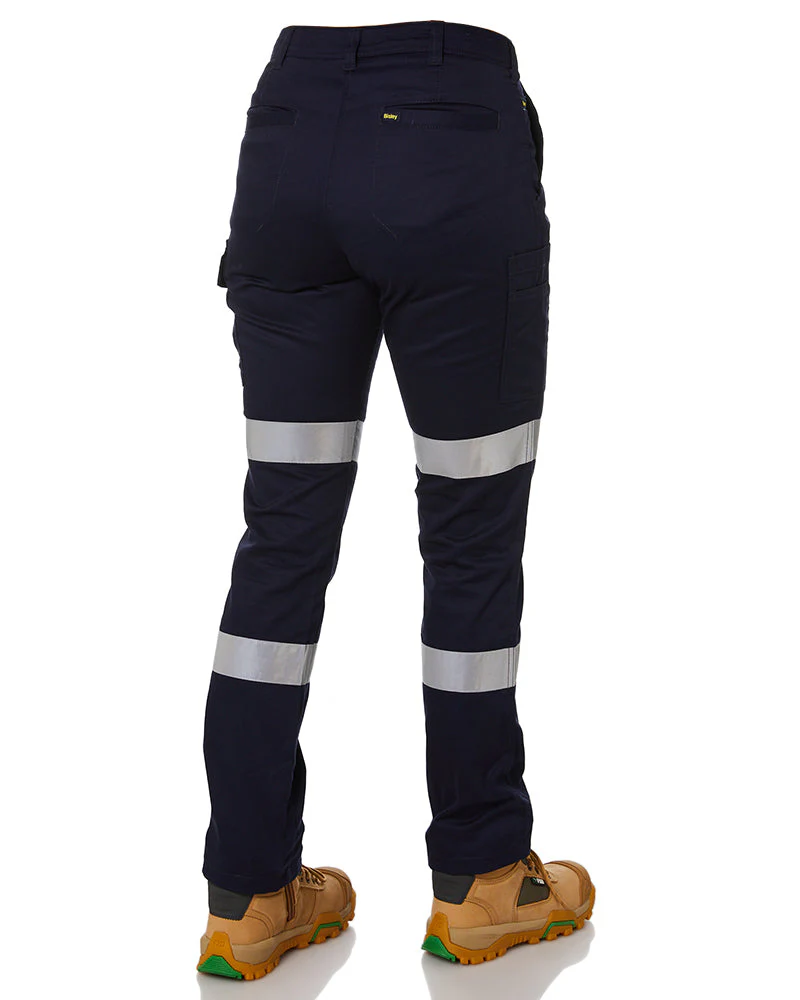 Women's Taped Cotton Cargo Pants - Navy - Image 5