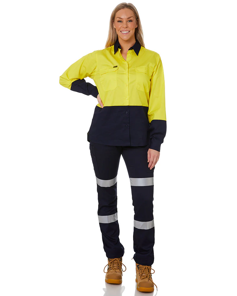 Women's Taped Cotton Cargo Pants - Navy - Image 6