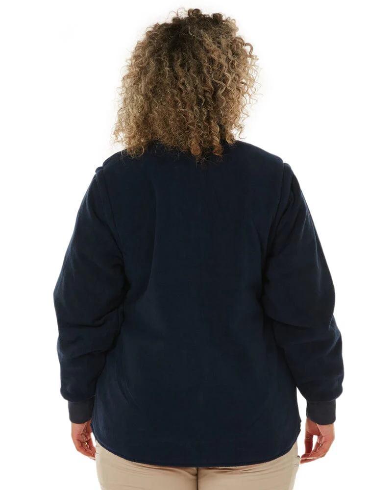 Womens Taped Hi Vis 5 In 1 Rain Jacket - Orange/Navy - Image 11