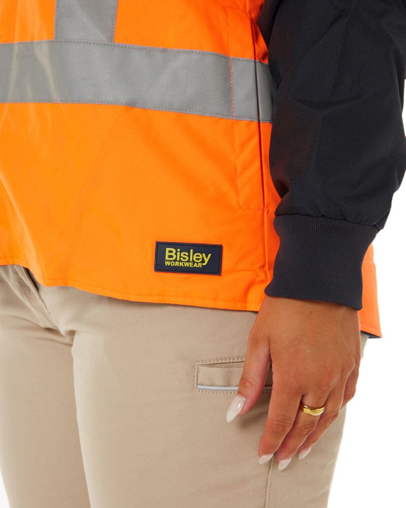Womens Taped Hi Vis 5 In 1 Rain Jacket - Orange/Navy - Image 8