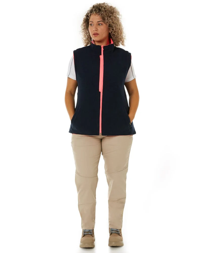 Womens Taped Hi Vis 5 In 1 Rain Jacket - Pink/Navy - Image 20