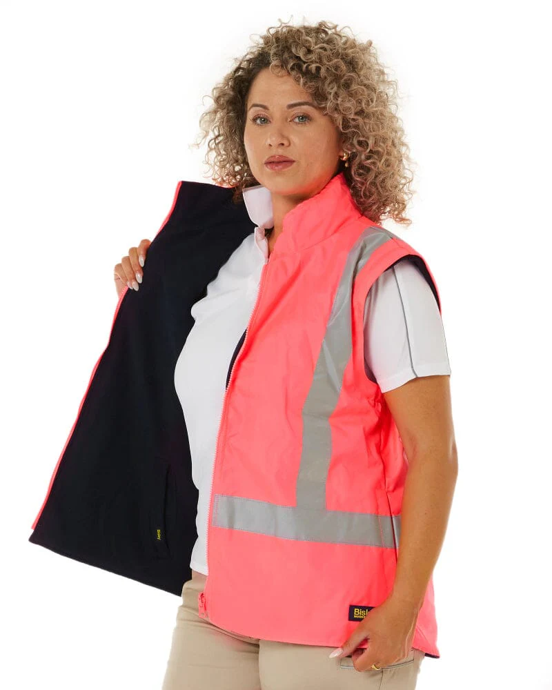 Womens Taped Hi Vis 5 In 1 Rain Jacket - Pink/Navy - Image 22
