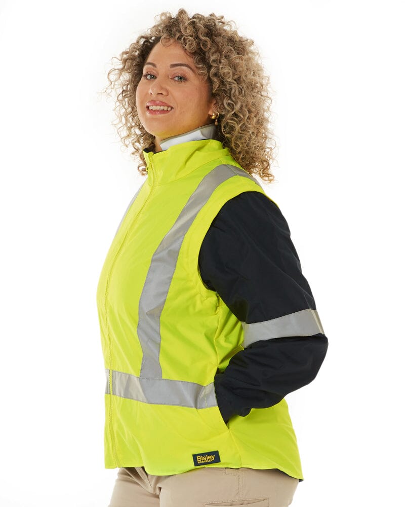Womens Taped Hi Vis 5 In 1 Rain Jacket - Yellow/Navy - Image 11