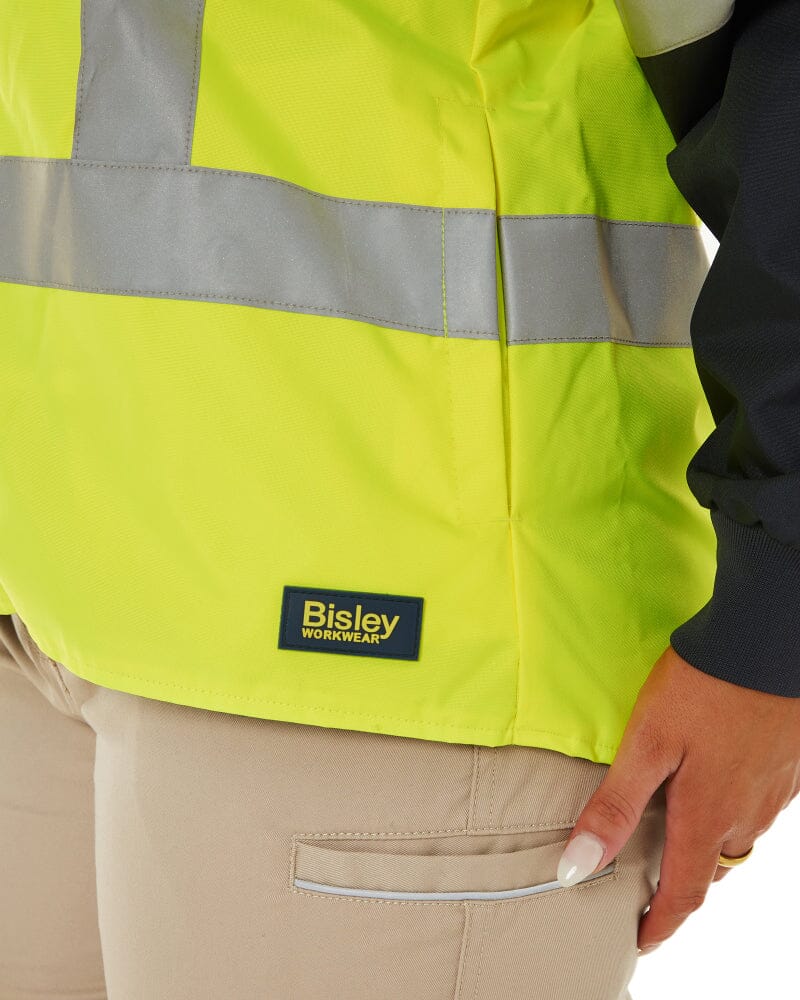 Womens Taped Hi Vis 5 In 1 Rain Jacket - Yellow/Navy - Image 14