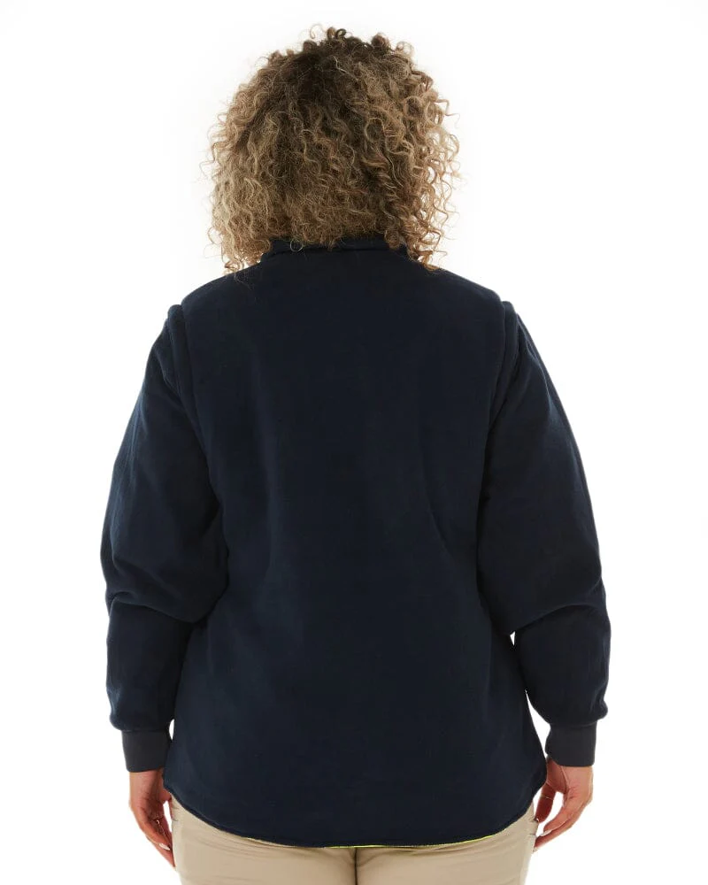 Womens Taped Hi Vis 5 In 1 Rain Jacket - Yellow/Navy - Image 17