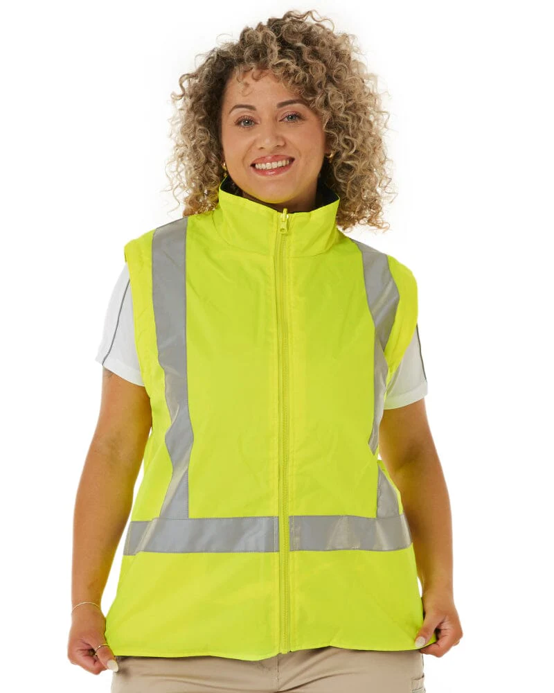 Womens Taped Hi Vis 5 In 1 Rain Jacket - Yellow/Navy - Image 18