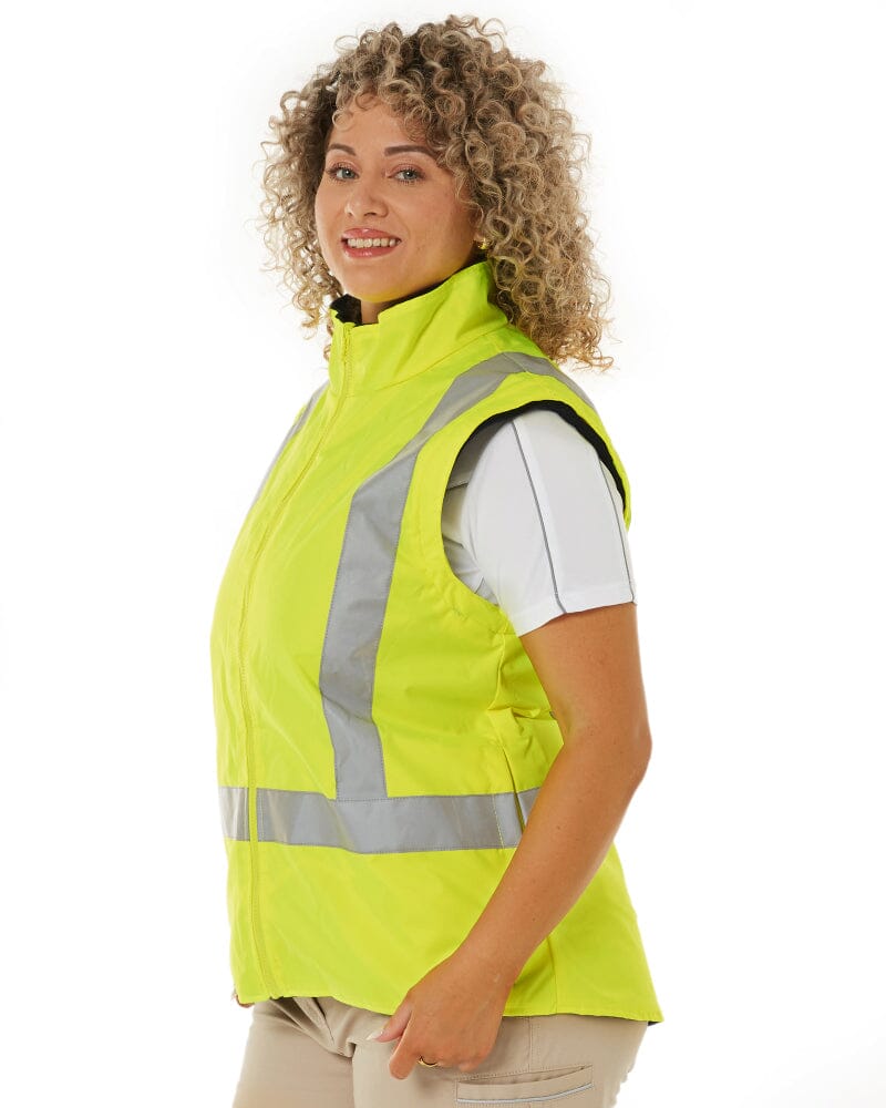 Womens Taped Hi Vis 5 In 1 Rain Jacket - Yellow/Navy - Image 19