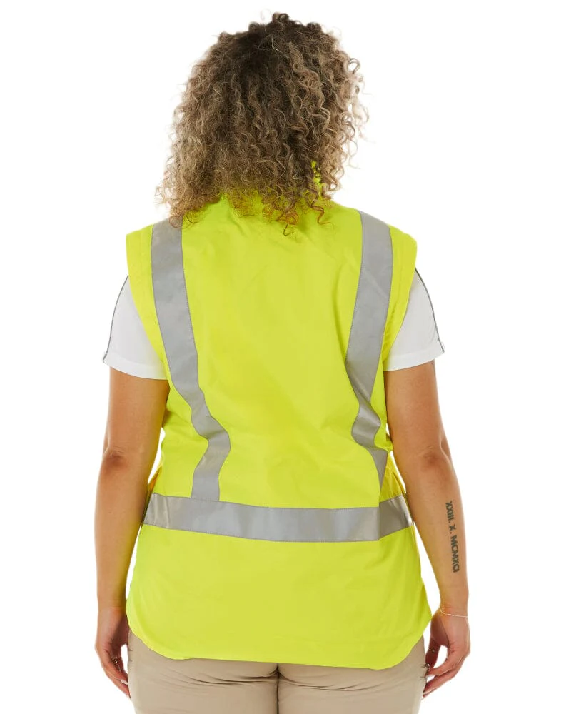 Womens Taped Hi Vis 5 In 1 Rain Jacket - Yellow/Navy - Image 20