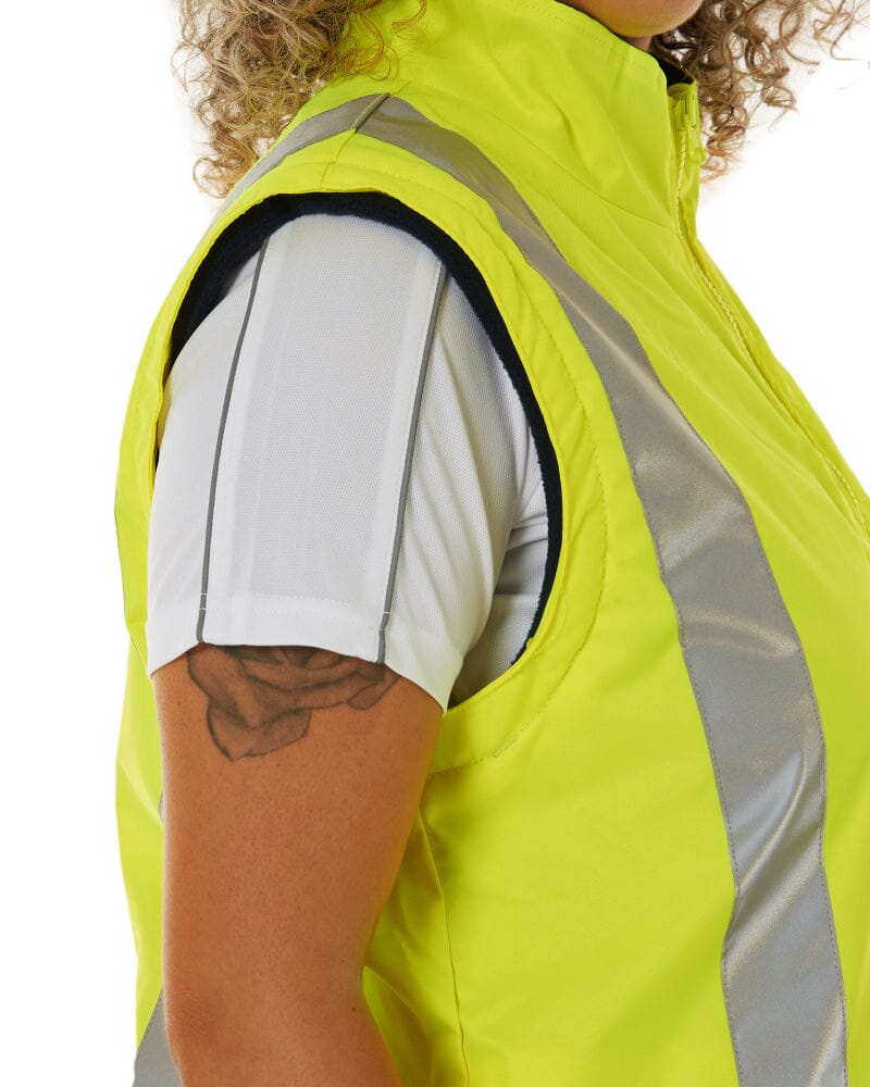 Womens Taped Hi Vis 5 In 1 Rain Jacket - Yellow/Navy - Image 21