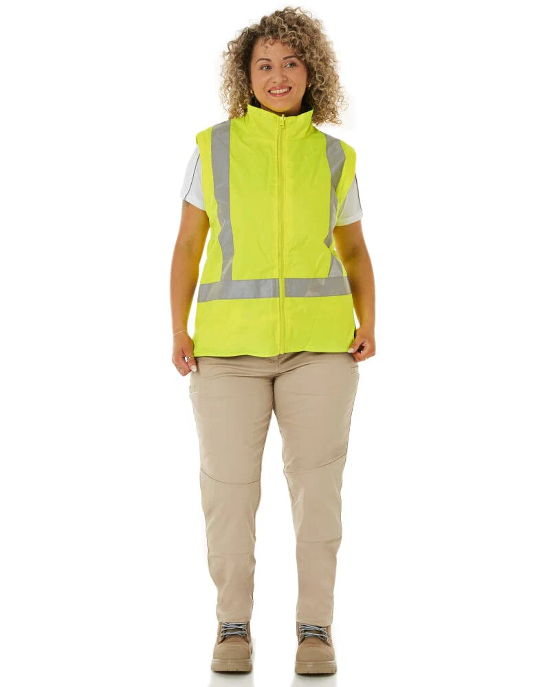 Womens Taped Hi Vis 5 In 1 Rain Jacket - Yellow/Navy - Image 22