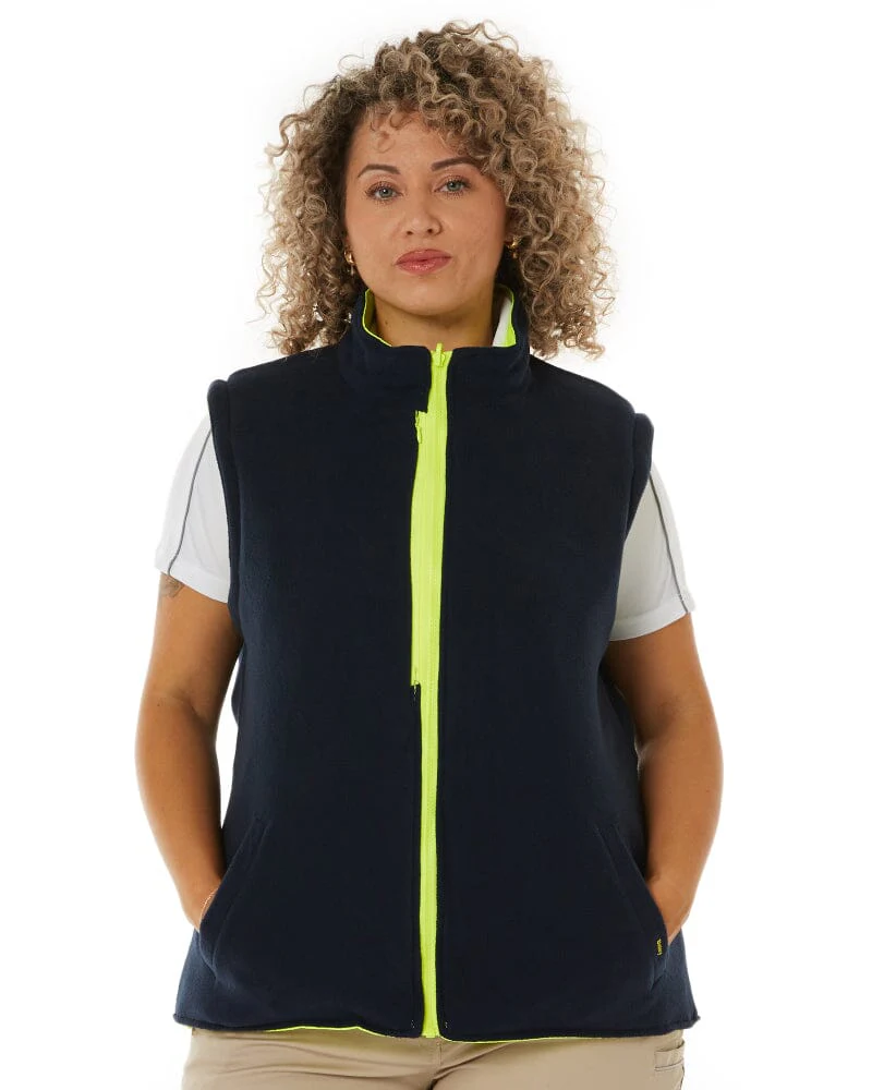 Womens Taped Hi Vis 5 In 1 Rain Jacket - Yellow/Navy - Image 23