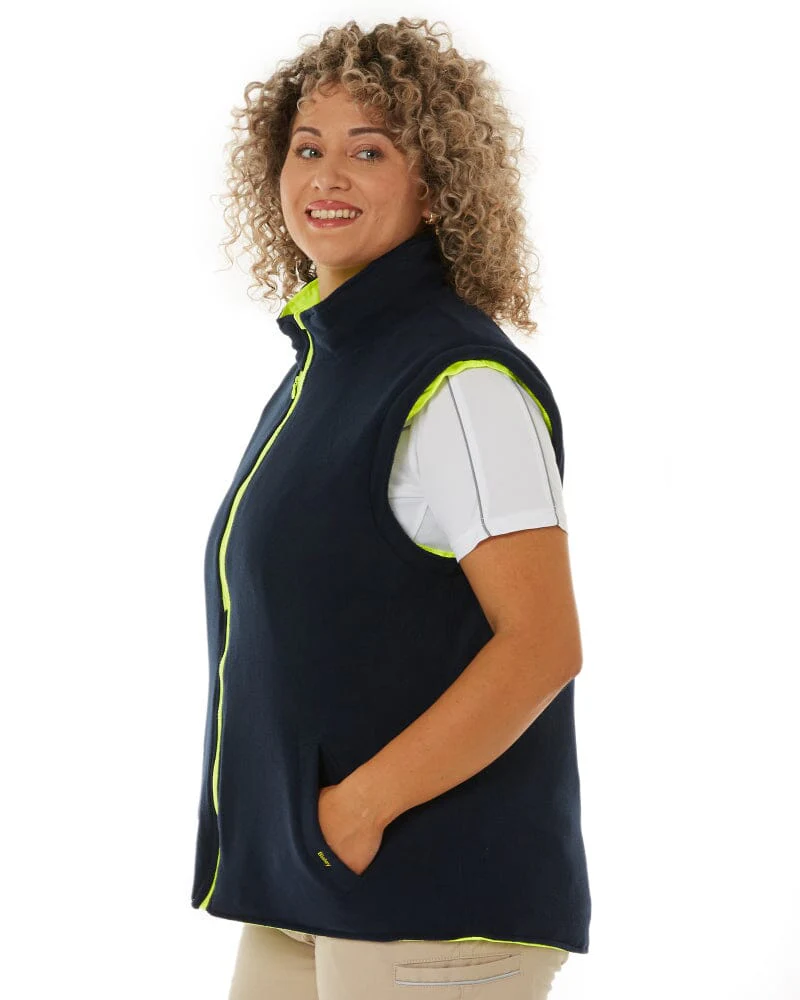Womens Taped Hi Vis 5 In 1 Rain Jacket - Yellow/Navy - Image 24