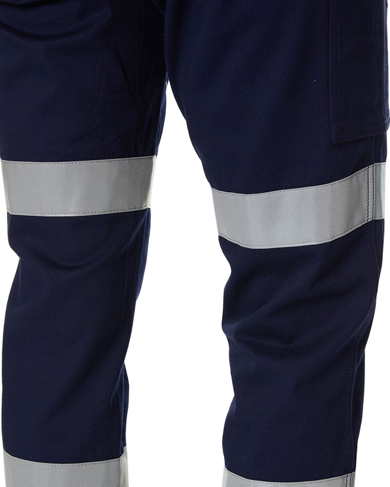 Womens Taped Stretch Cotton Drill Cargo Pants - Navy - Image 7