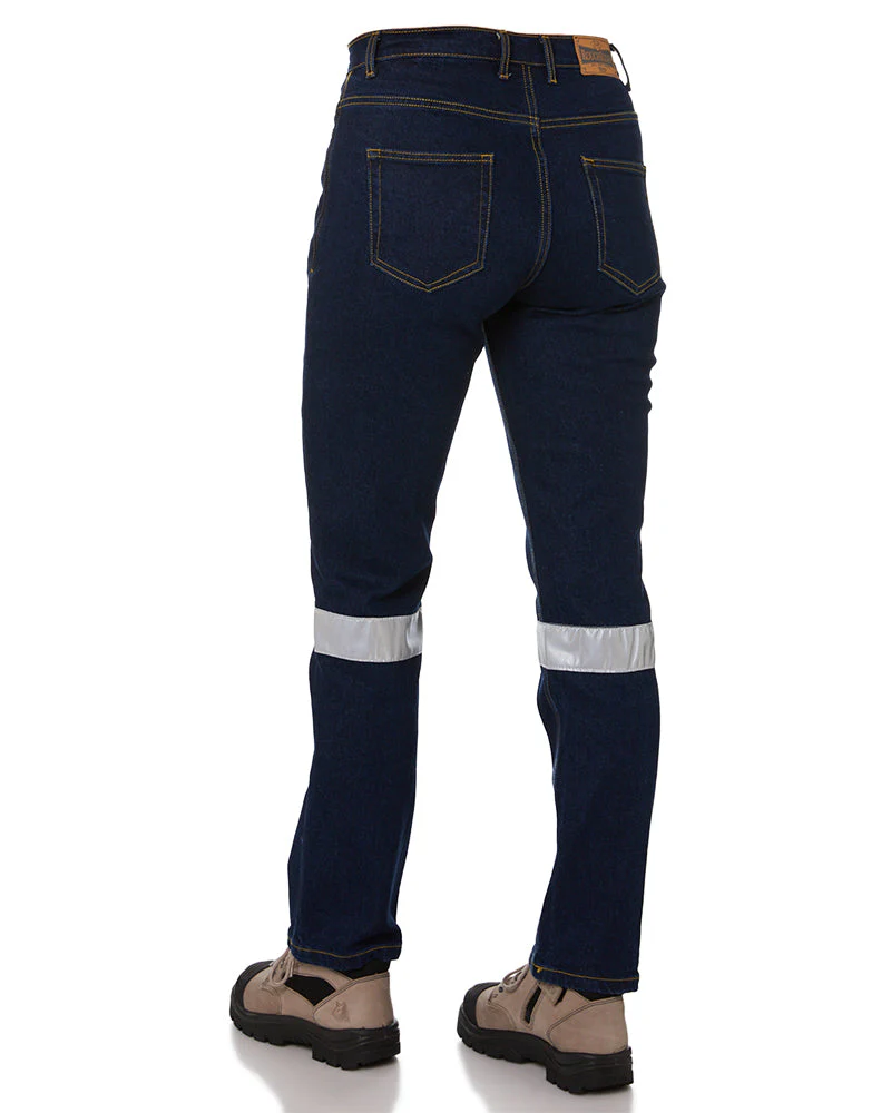 Womens Taped Stretch Jeans - Denim - Image 3