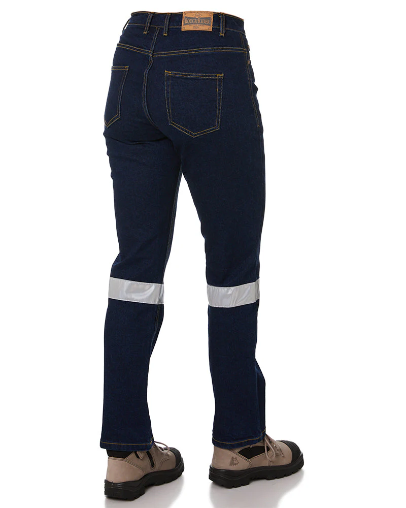 Womens Taped Stretch Jeans - Denim - Image 5