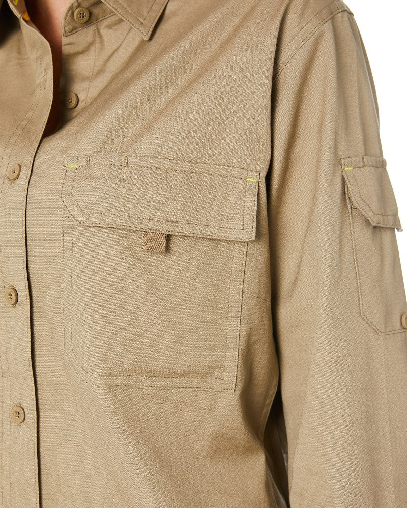 Womens X Airflow Ripstop LS Shirt  - Khaki - Image 5