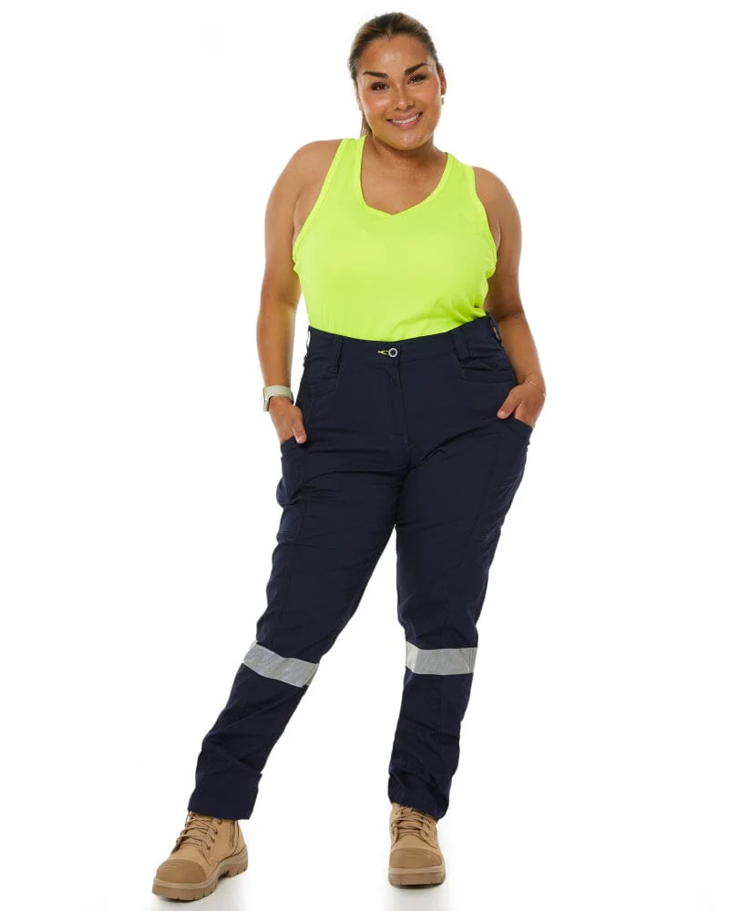 Womens X Airflow Taped Stretch Ripstop Vented Cargo Pant - Navy/Yellow - Image 2
