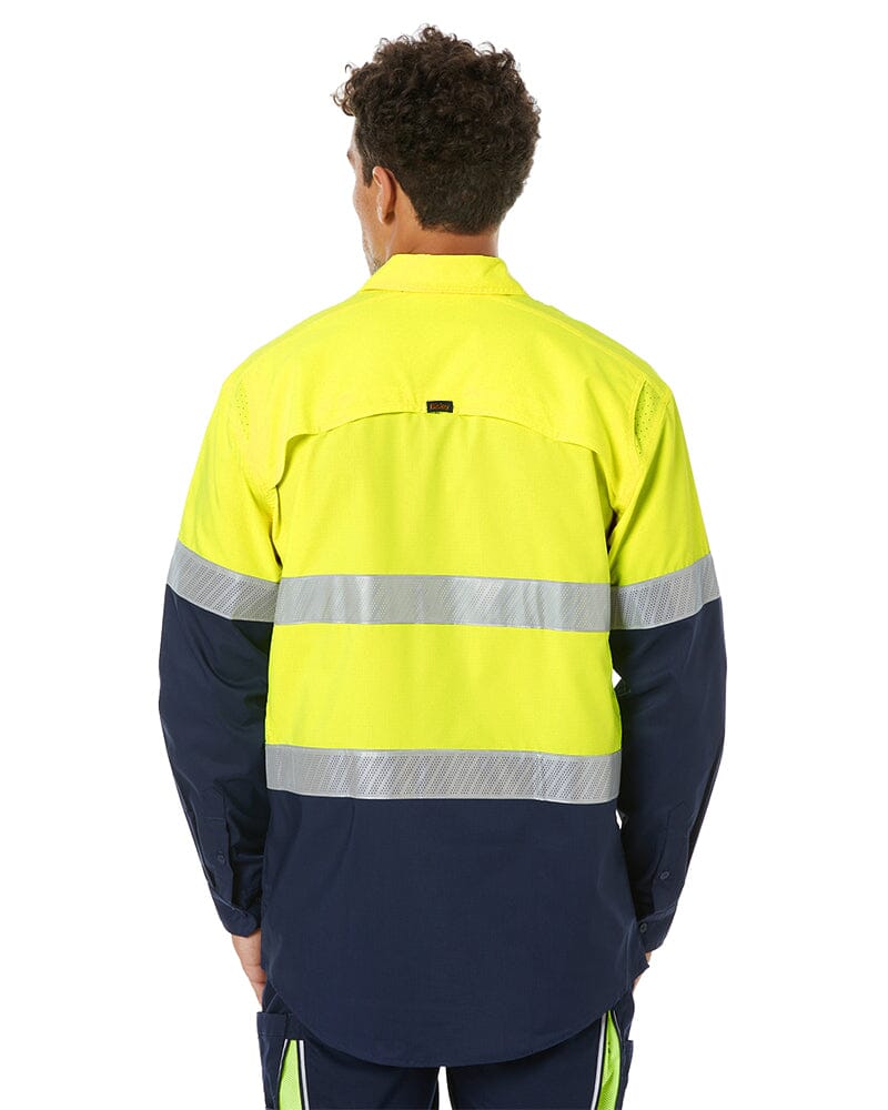 X Airflow Hi Vis Taped Stretch Ripstop Shirt  - Yellow/Navy - Image 4