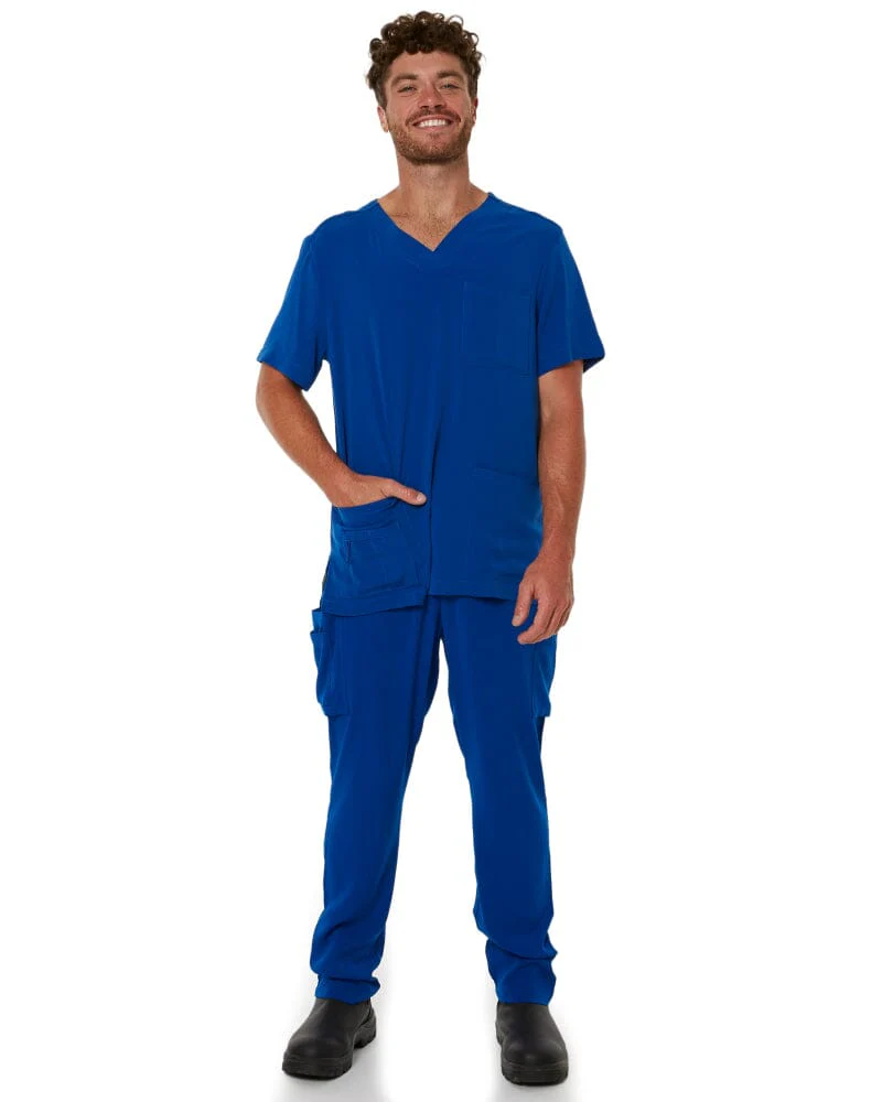 Avery Straight Leg Scrub Pant - Electric Blue - Image 2