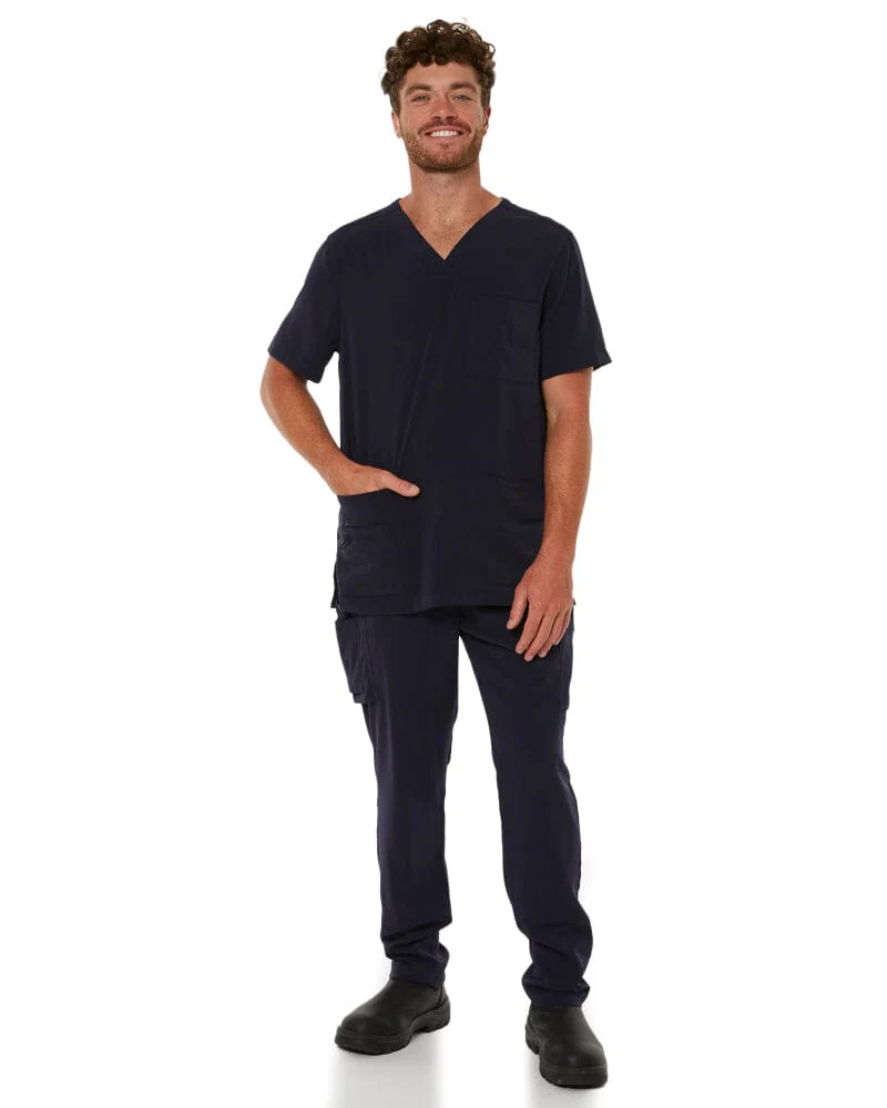 Avery V Neck Scrub Top - Midnight Navy - Image 2
