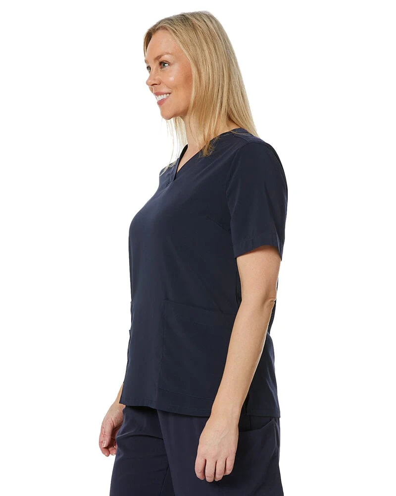 Avery Womens Easy Fit V Neck Scrub Top - Midnight Navy - Image 3