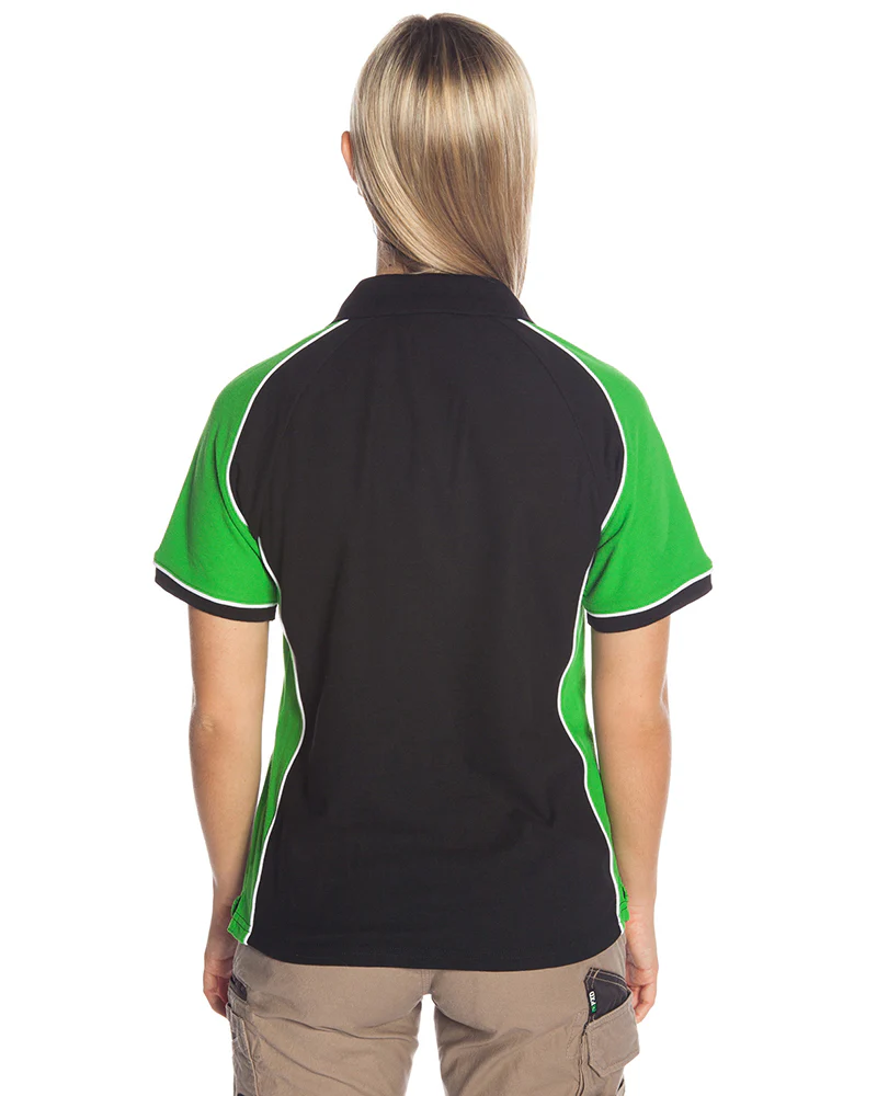 Ladies Nitro Polo - Black/Green/White - Image 3