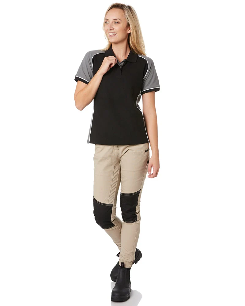 Ladies Nitro Polo - Black/Grey/White - Image 2
