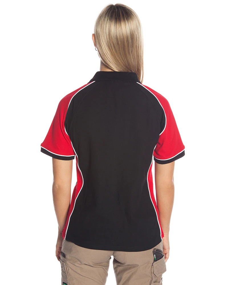 Ladies Nitro Polo - Black/Red/White - Image 3