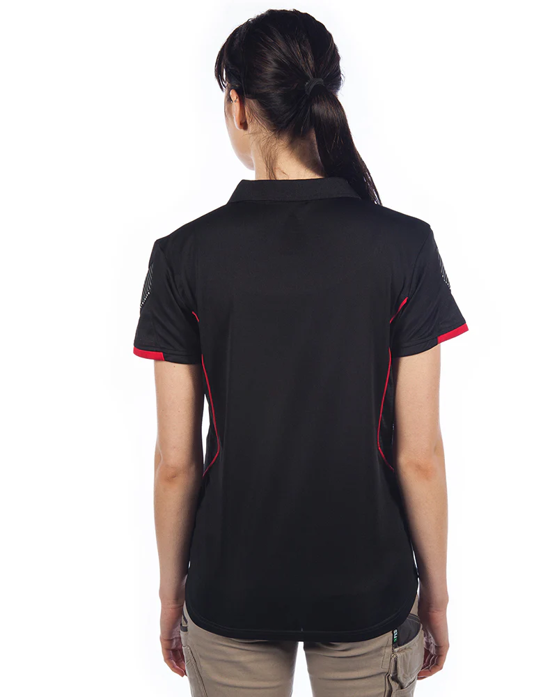 Razor Ladies Polo - Black/Red - Image 3